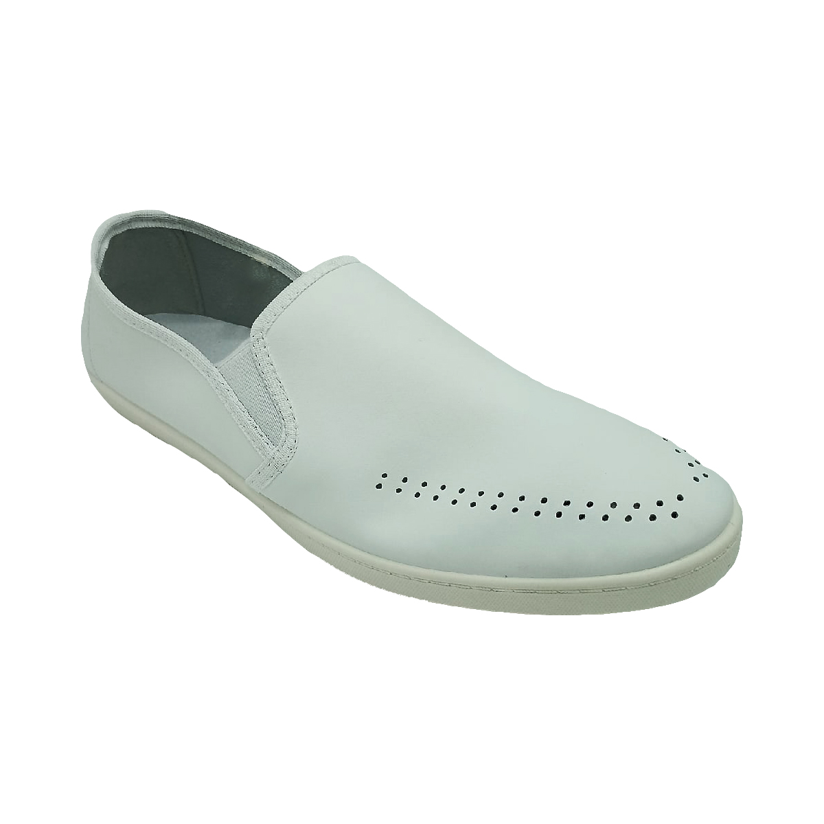 Туфли мужские кожаные с перфорацией «Денис» (цвет белый)  