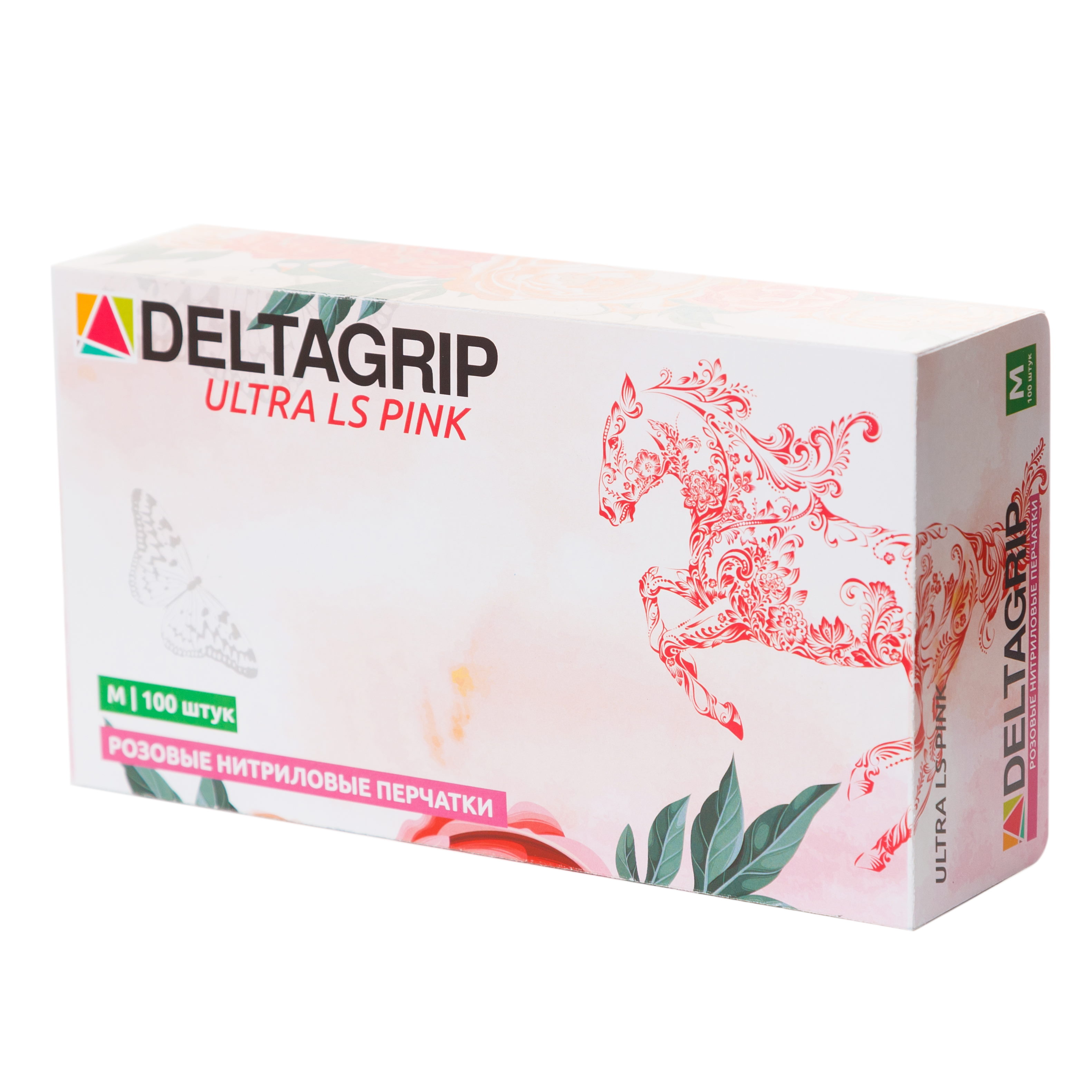 Перчатки нитриловые GWARD DELTAGRIP Ultra LS неопудренные розового цвета