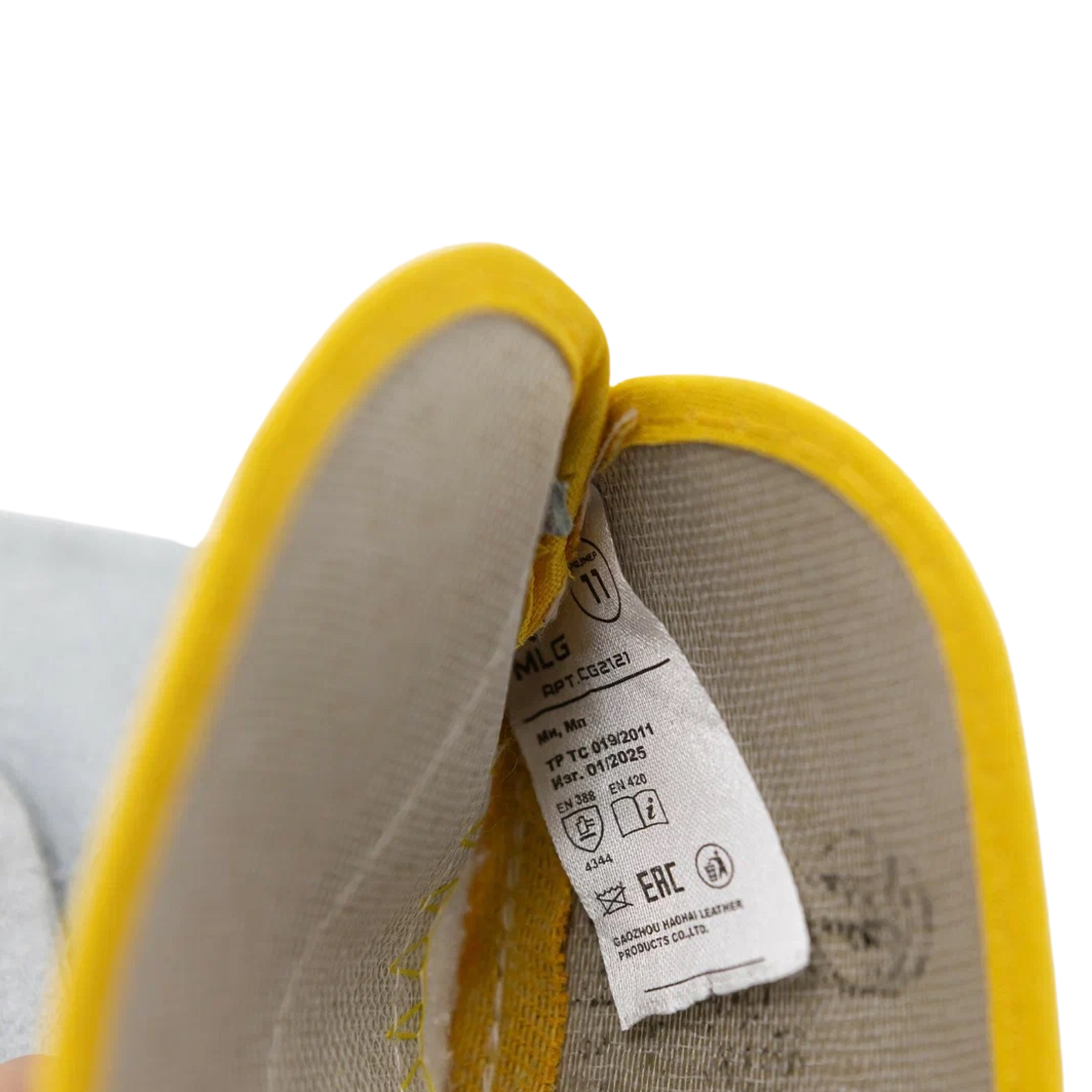 Перчатки MLG комбинированные с крагой CG2121 желто-серые