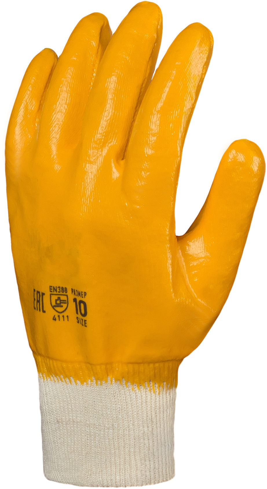 Перчатки DOG облитые нитрилом желтые РП (Манжета полное)