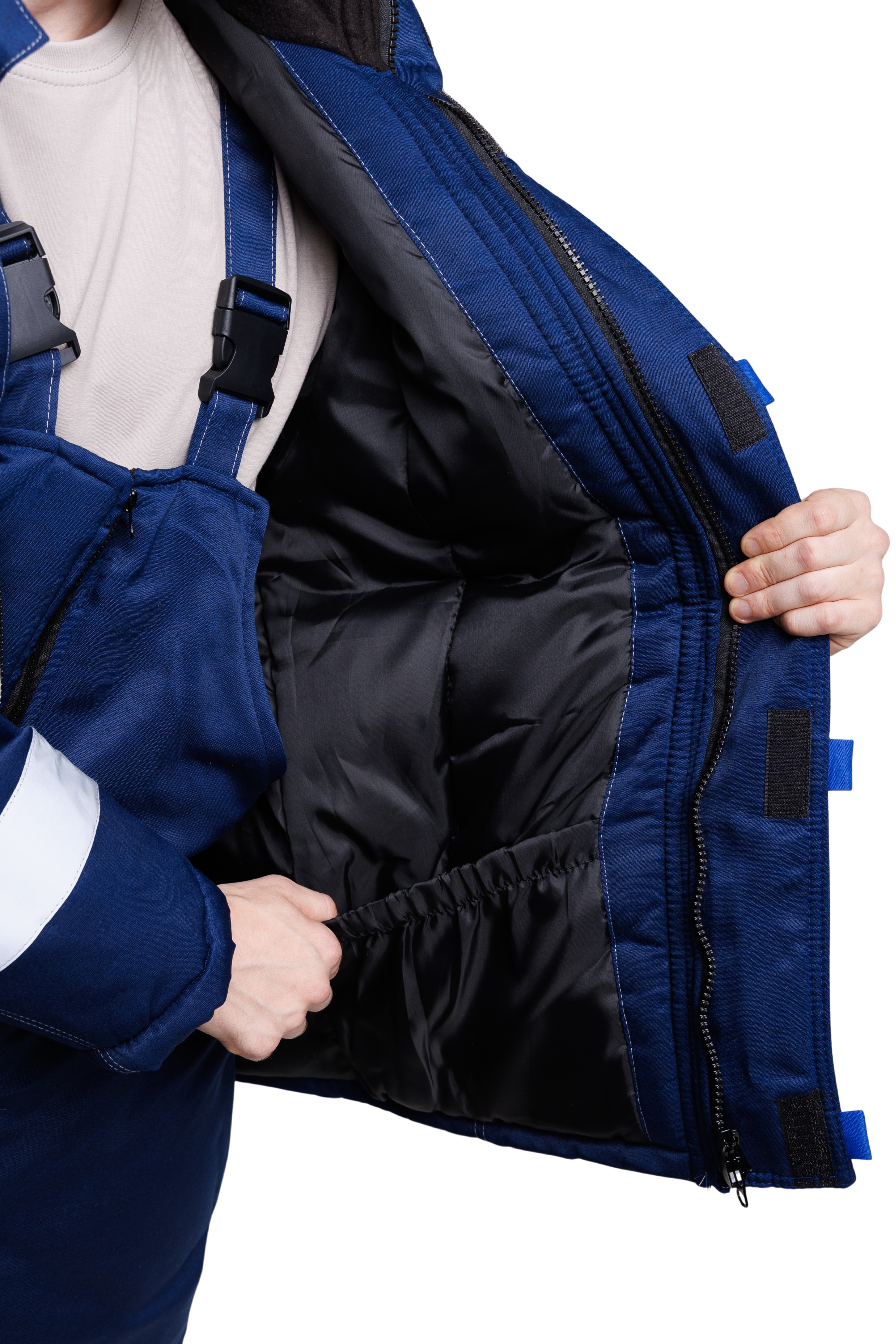 Костюм утеплённый мужской Компакт плюс, смес. кур+п/к син/вас