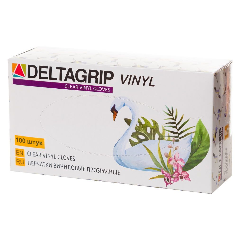 Перчатки прозрачные виниловые DELTAGRIP Vinyl Clear