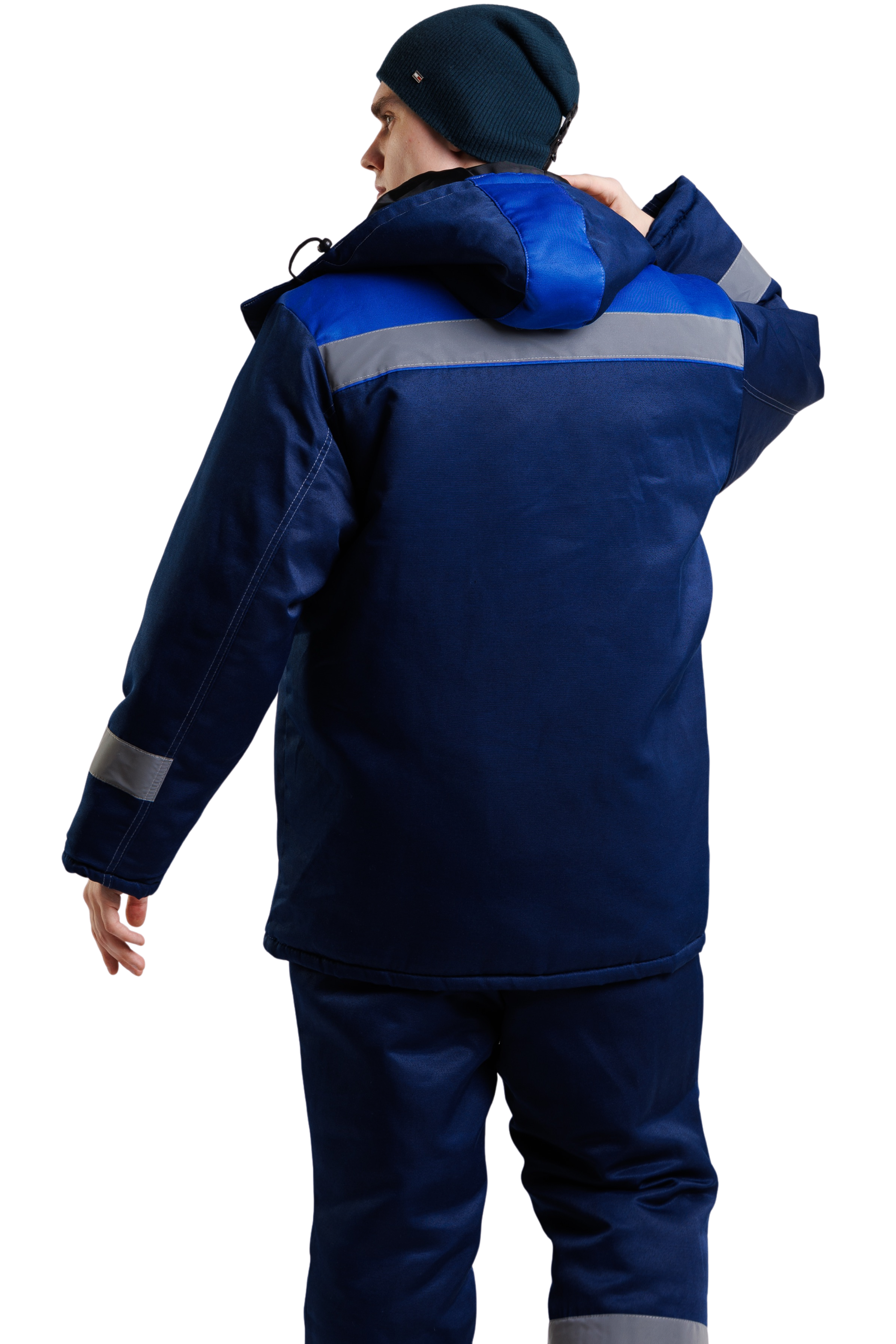 Костюм утеплённый мужской Компакт плюс, смес. кур+п/к син/вас