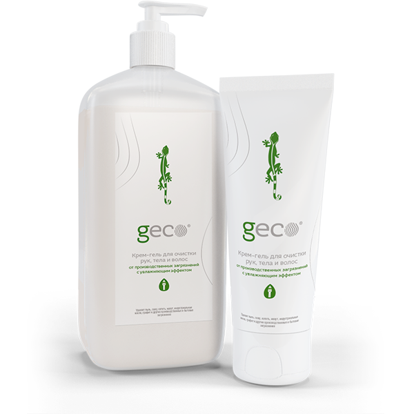 Крем-гель GECO для очистки рук, тела и волос от производственных загрязнений с увлажняющим эффектом