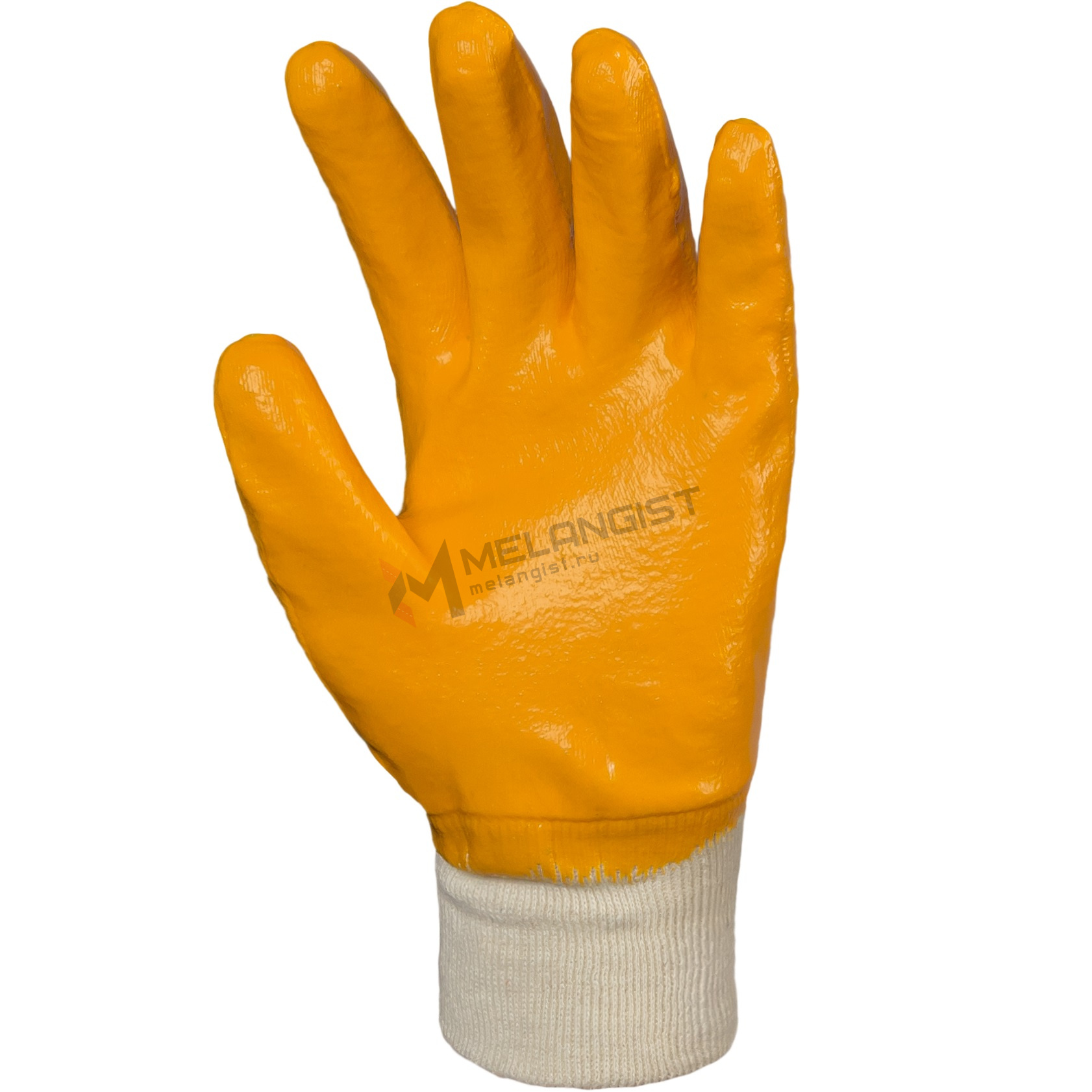 Перчатки DOG облитые нитрилом желтые РП (Манжета полное)