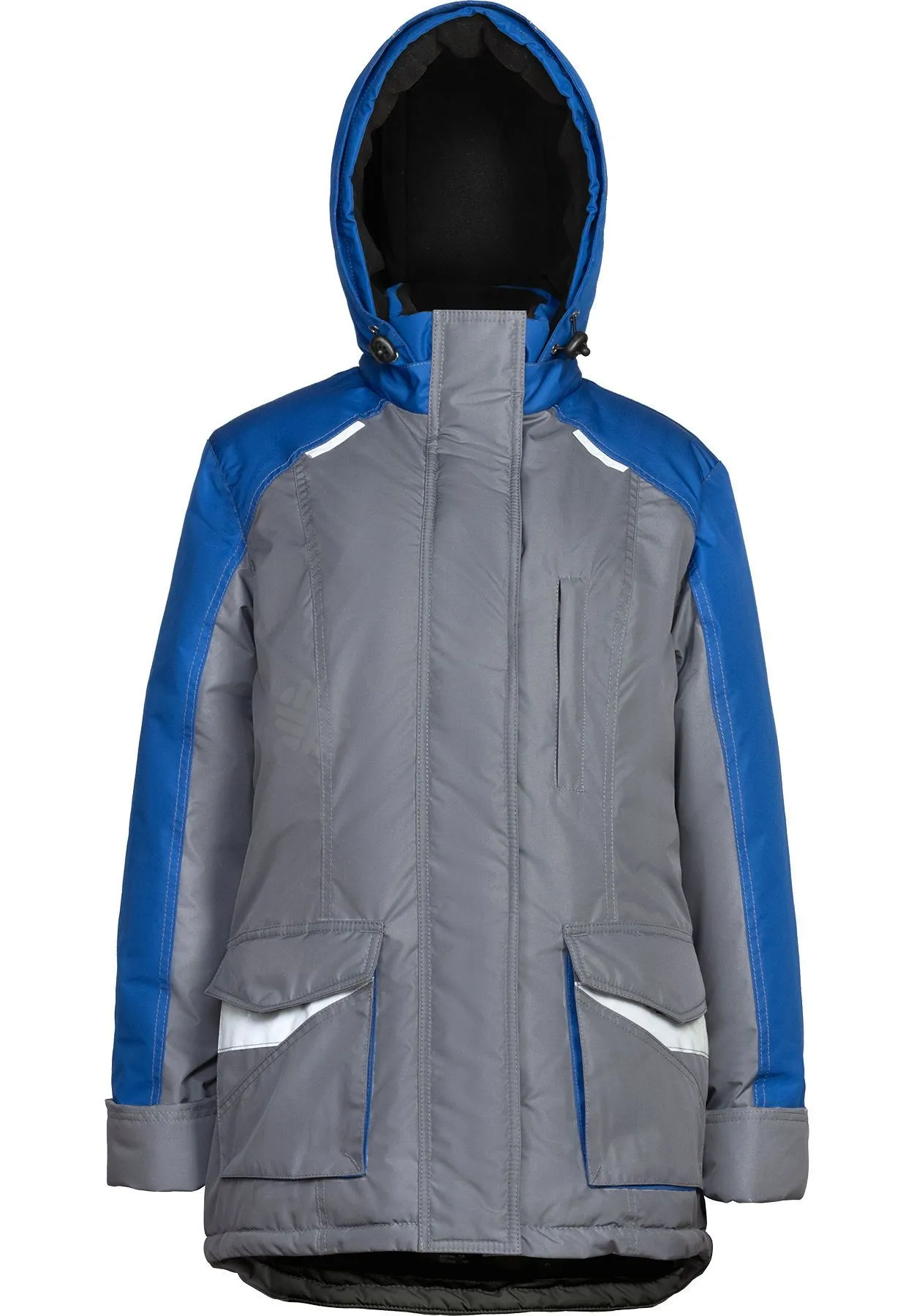 Куртка утеплённая Гера серо-васильковая