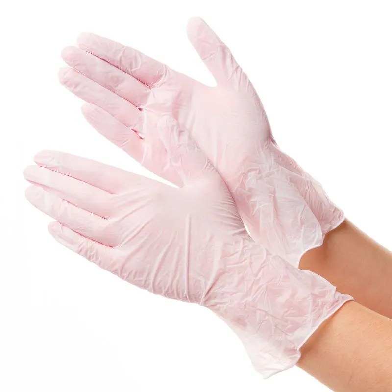Перчатки виниловые розового цвета DELTAGRIP Vinyl Pink