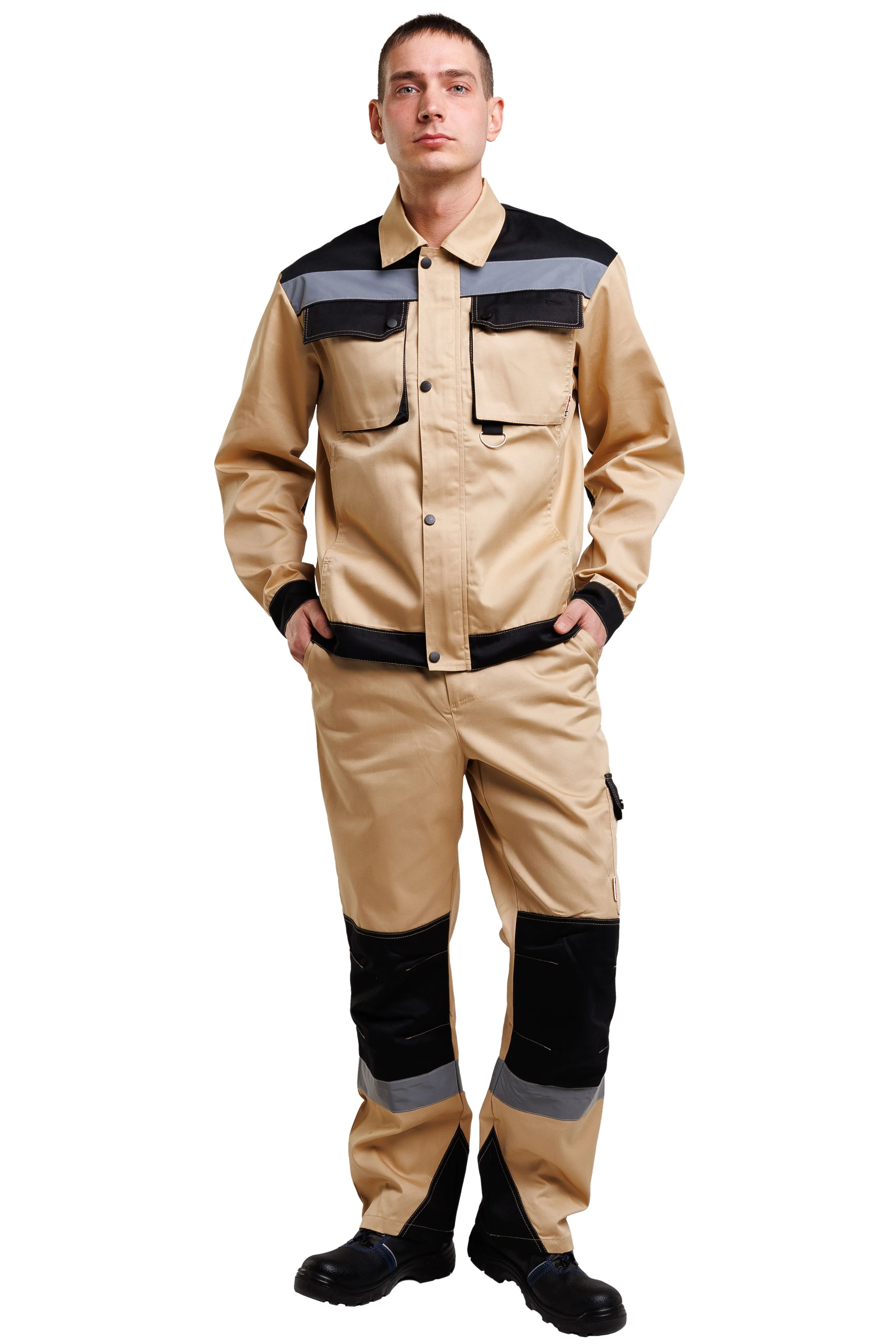 Костюм Кан, куртка+брюки бежево-черный