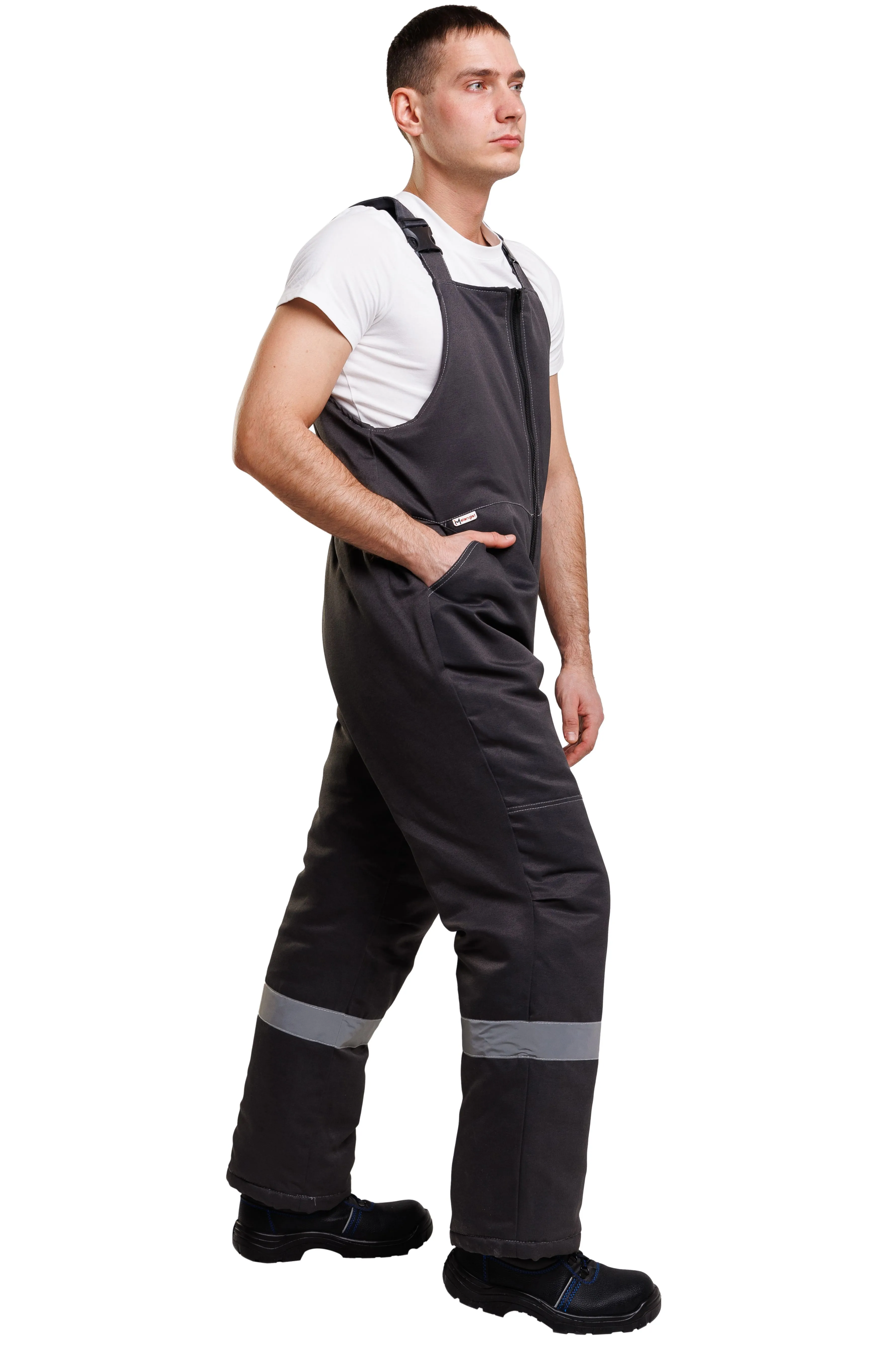 Костюм утеплённый мужской Компакт плюс, смес. кур+п/к серо-красный